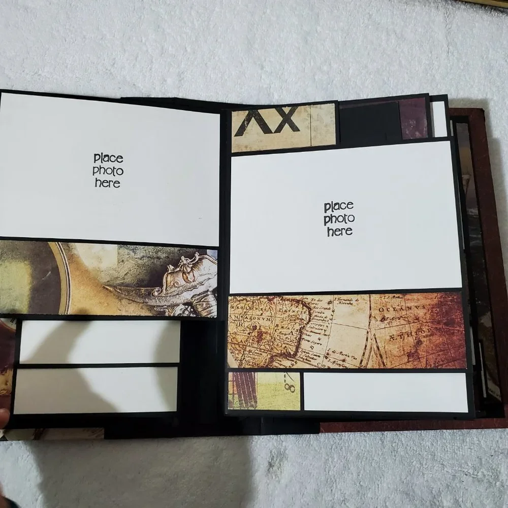 One-of-a-Kind Handcrafted Travel Photo Album Vintage Explorer Theme Scrapbook